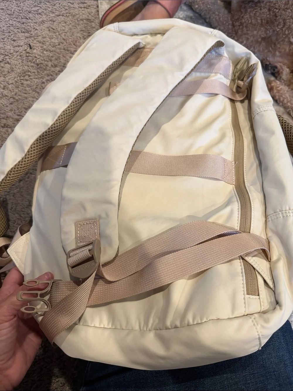 Lovevook Cream & Tan Travel Backpack - Lightweight Bag